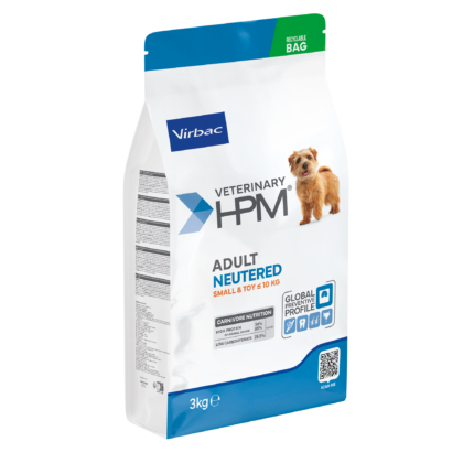 VIRBAC HPM ADULT NEUTERED DOG SMALL & TOY - Control de Peso y Salud Dental - 3 kg