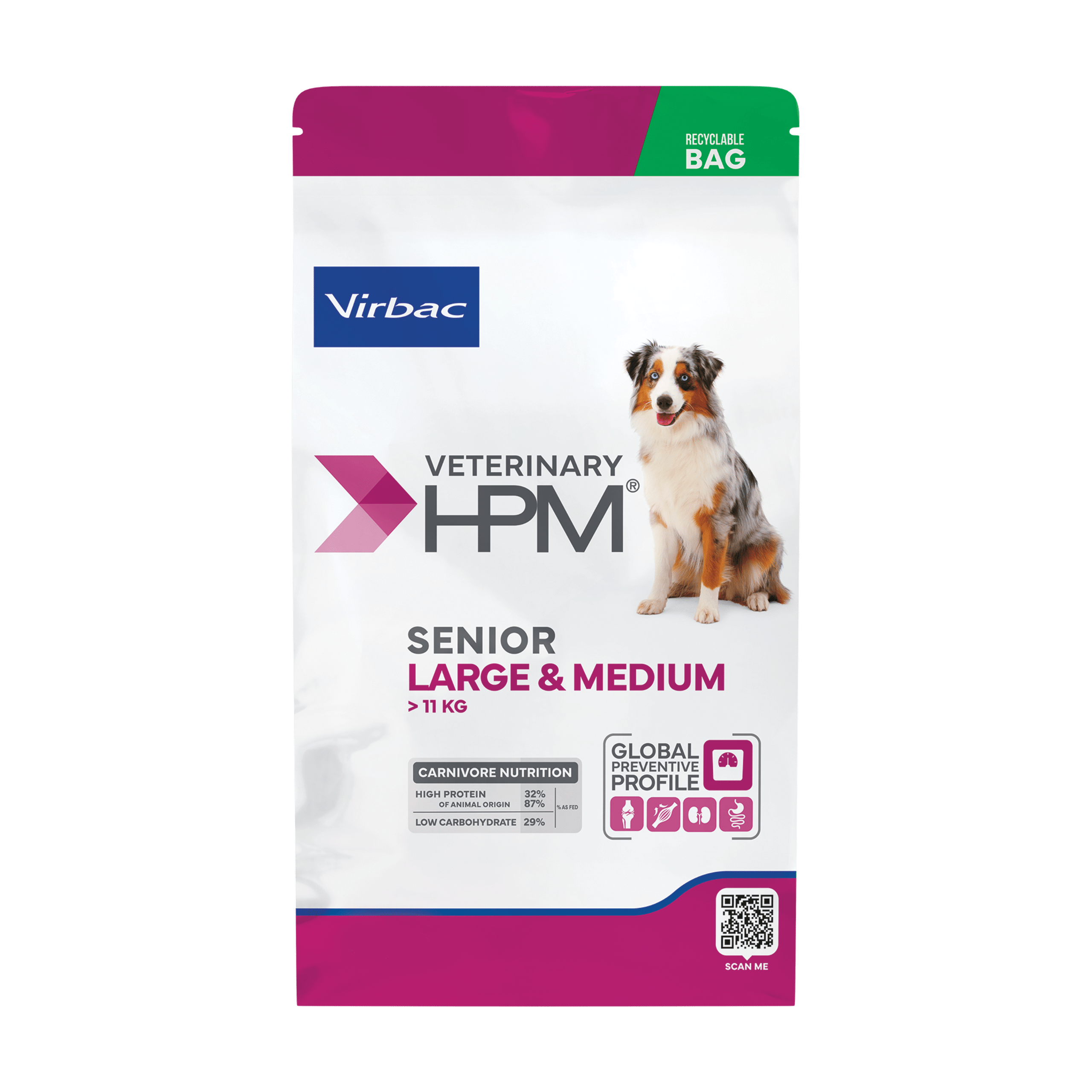 MASCOTAS VIRBAC HPM SENIOR DOG LARGE & MEDIUM – Vitalidad, Protección Articular y Antioxidante –3 kg ALIMENTOS VET PERROS