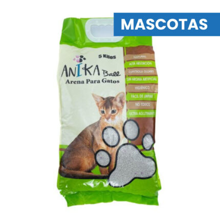 Arena Sanitaria para Gatos - ANIKA BALL - Bentonita Natural y Ultra Aglutinante - 5 Kg