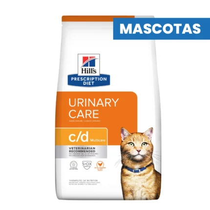 HILL'S Prescription Diet - C/D URINARY CARE - Multicare Alimento Seco de Pollo para Gatos - Apoyo Urinario, Disuelve Calculos de Estruvita en 7 Dias - 1.81kg