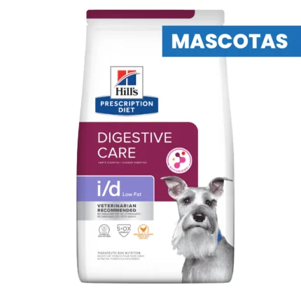 HILL'S Prescription Diet - I/D Low Fat DIGESTIVE CARE - Alimento Seco para Perros - Cuidado Digestivo Bajo en Grasa, Calma Trastornos y Activa Microbioma - 3.85kg