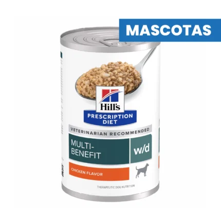 MASCOTAS HILL’S Prescription Diet – PACK x 6 – W/D Alimento Humedo para Perros – Multibeneficios: Digestion, Peso, Glucosa y Salud Urinaria – 13OZ ALIMENTO EN LATA VET