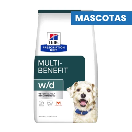MASCOTAS HILL’S Prescription Diet – W/D MULTI-BENEFIT – Alimento Seco para Perros – Control de Glucosa, Peso y Transito Gastrointestinal – 1.5kg ALIMENTOS VET