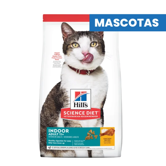 HILL'S SCIENCE DIET ADULT 11+ INDOOR - Nutricion Especializada para Gatos Mayores de Interior - DRY FOOD - Musculo Magro, Digestion Saludable, Control de Desechos - 1.59k- - Imagen 1