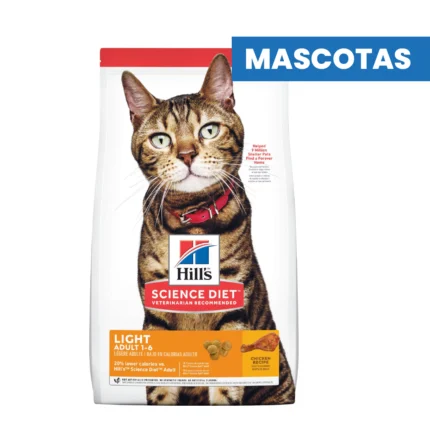 HILL'S SCIENCE DIET ADULT LIGHT - Bajo en Calorias para Control de Peso - DRY FOOD - Calorias Reducidas, L-carnitina, Pelaje saludable - 3.18kg