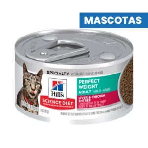 MASCOTAS HILL’S SCIENCE DIET ADULT PERFECT WEIGHT – PACK x 6 – Control de Peso Saludable para Gatos Adultos – WET FOOD – Nutricion Innovadora, Control de Peso, Sabor Delicioso – 2.9OZ ALIMENTO EN LATA VET