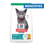 HILL'S SCIENCE DIET KITTEN INDOOR - Nutricion para gatitos de interior - DRY FOOD - DHA para cerebro y vista, digestion saludable, minerales para el desarrollo - 1.58kg