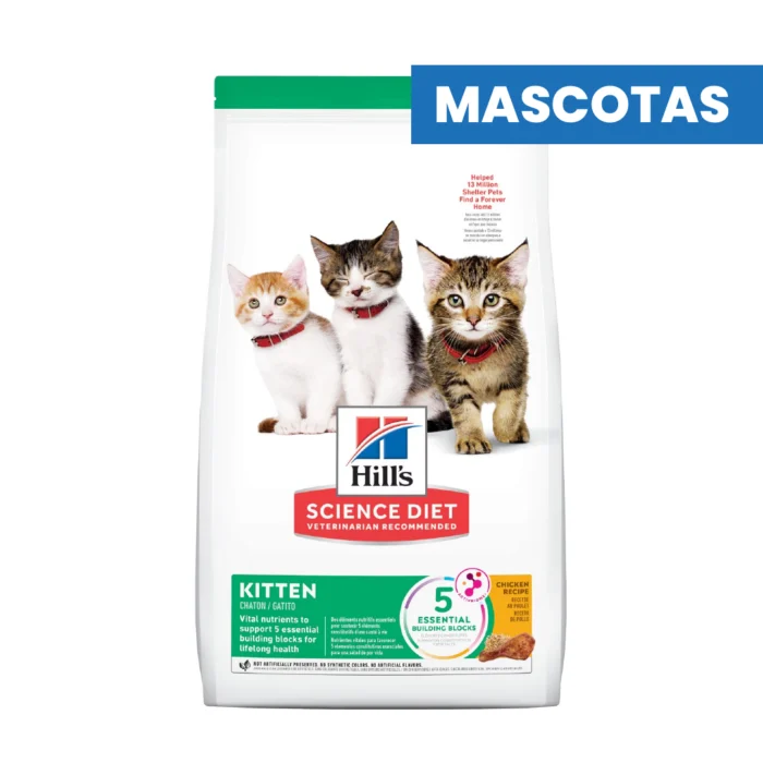 HILL'S SCIENCE DIET KITTEN - Nutricion para Crecimiento Saludable - GATITOS Y GATAS GESTANTES - Inmunidad Fuerte, Digestion sana, Minerales Balanceados - 3,18kg - Imagen 1