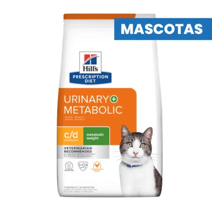 HILL'S - C/D URINARY METABOLIC - Multicare + Metabolic Seco Gato Pollo - Formulado para Salud Urinaria y Peso, Ingredientes Sinergicos - 2.88kg
