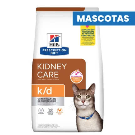 MASCOTAS HILL’S – K/D KIDNEY CARE – Alimento Seco para Gatos – Bajo Fosforo y Sodio, Omega-3, E.A.T. – Apoya la Salud Renal – 1.81kg ALIMENTOS VET