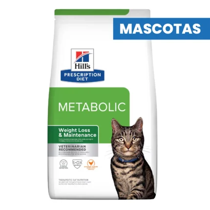 MASCOTAS HILL’S – BIOME GASTROINTESTINAL – Estres Gato Pollo – Tecnologia ActivBiome+, Fibras Prebioticas – Apoya Microbioma Intestinal – 1.81kg ALIMENTOS VET HILL'S - METABOLIC Alimento Seco Gatos - Activador Metabolico, Nutrigenomica - Perdida de Peso Natural - 1.81kg