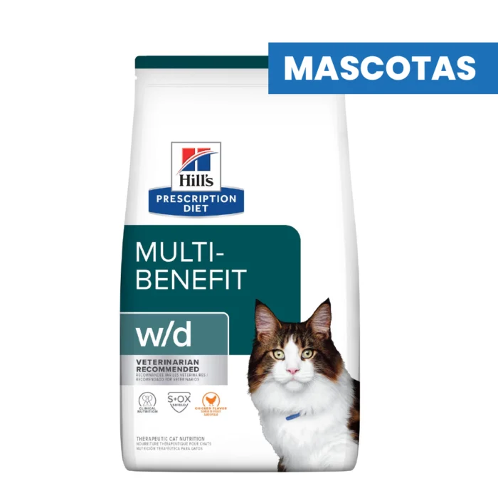 HILL'S - W/D MULTIBENEFIT - Alimento Seco Gatos - Manejo Urato y Cistina, pH Alcalino, Antioxidantes - Soporte Renal e Inmunologico - 1.81kg - Imagen 1