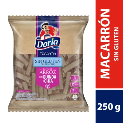 ALIMENTOS Y BEBIDAS Macarrones Sin Gluten Quinoa Chia – DORIA – 250 gr DORIA