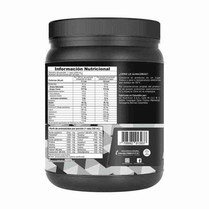 PROTEINA BENET WHEY VAINILLA - BÉNET - 595 gr - Imagen 2