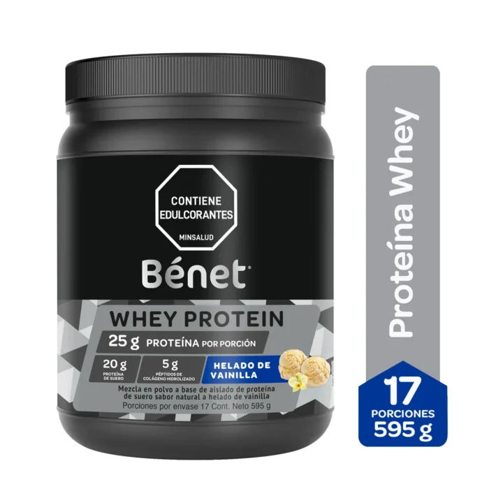 PROTEINA BENET WHEY VAINILLA - BÉNET - 595 gr - Imagen 1