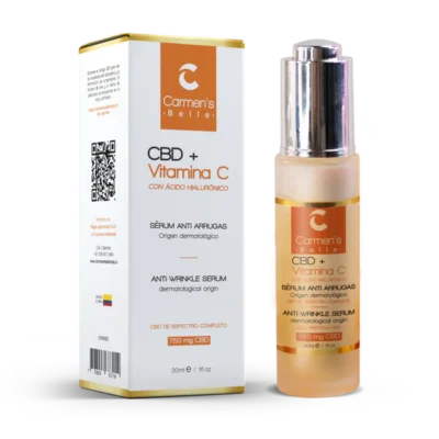 CUIDADO PERSONAL SERUM ANTIARRUGAS + VITAMINA C – CBD ESPECTRO COMPLETO – Suero para la Piel – CARMEN’S MEDICINALS – 30ml CARMEN'S MEDICINALS