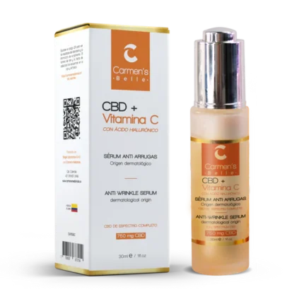 SERUM ANTIARRUGAS + VITAMINA C – CBD ESPECTRO COMPLETO – Suero para la Piel - CARMEN’S MEDICINALS - 30ml
