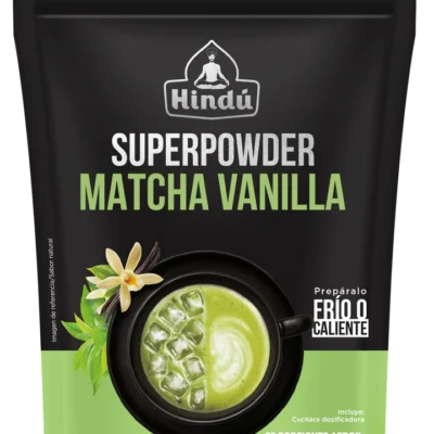 ALIMENTOS Y BEBIDAS Superpowder Matcha Vanilla –  Mezcla en Polvo de Té Matcha con Sabor a Vainilla – Hindú – 100 g HINDU