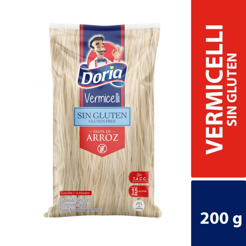 ALIMENTOS Y BEBIDAS Pasta Doria Vermicelli Arroz Sin Gluten – DORIA – 200 gr DORIA