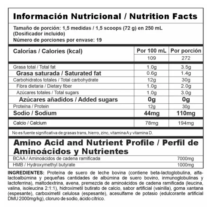 BIPRO MASS Vainilla (Envase x 3 lb) NUTRAMERICAN - Imagen 2