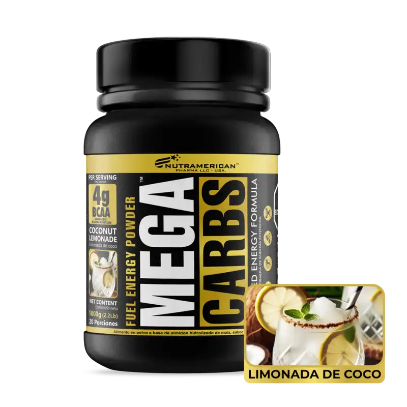 SPORTS MEGA CARBS limonada de coco (Envase x 2.2 lb) NUTRAMERICAN NUTRAMERICAN