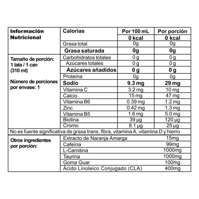 BURNER STACK LATA (Paca de 24 Unidades) NUTRAMERICAN - Imagen 2