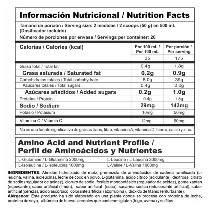 MEGA CARBS limonada de coco (Envase x 2.2 lb) NUTRAMERICAN - Imagen 2